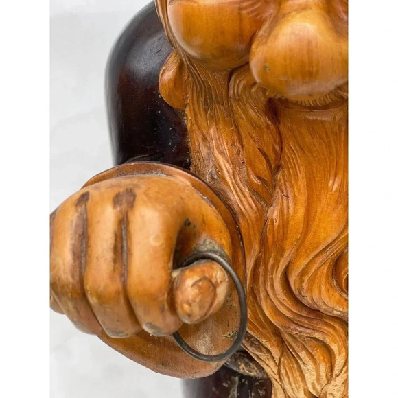 Wooden Hand Carved Monk Table Lamp Aldo Tura for Macabo Italy Midcentury 1950s - Picture 4 of 16